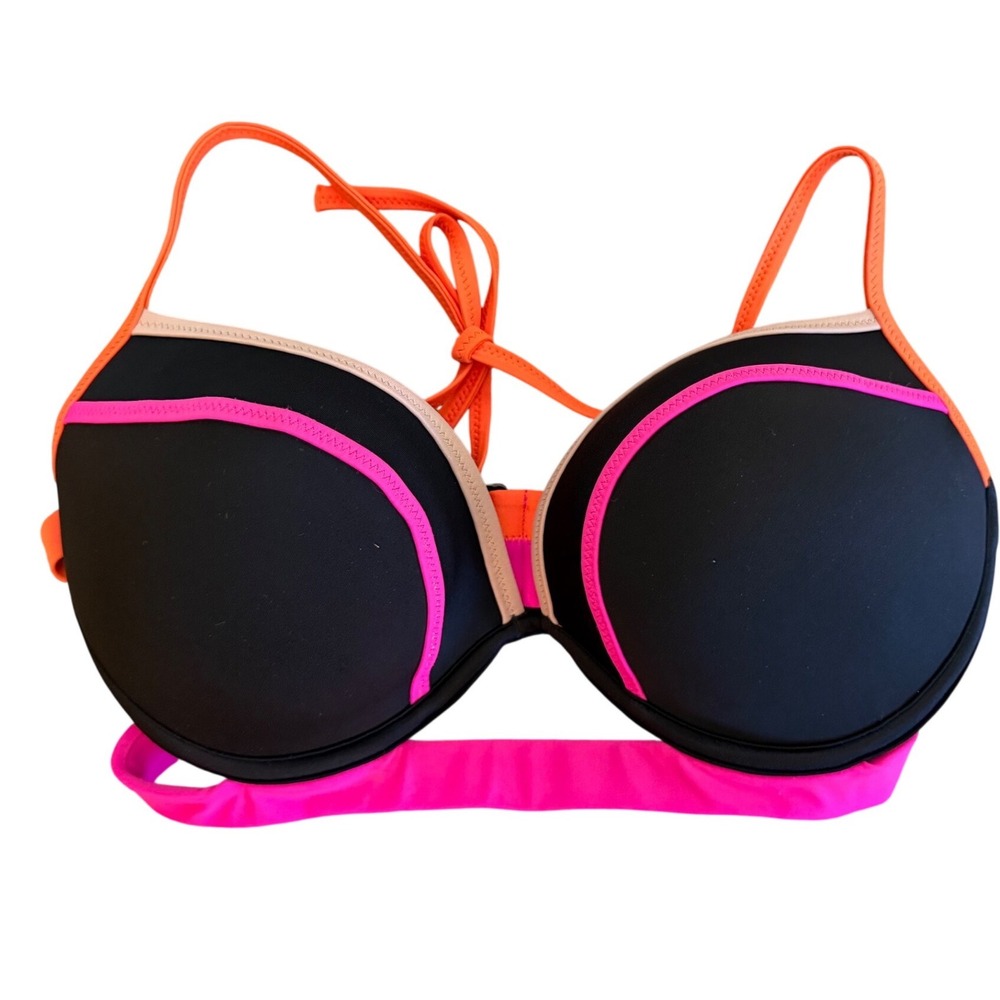Victorias Secret Retro Y2K Swim The Hottie Halter Banded Push-up Neon Bikini Top